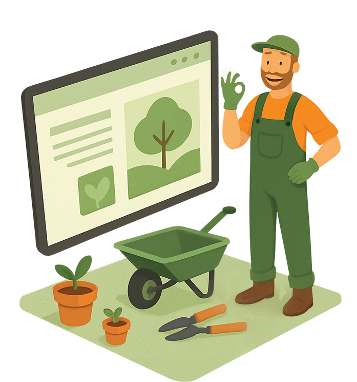 Illustration einer Person bei der Arbeit